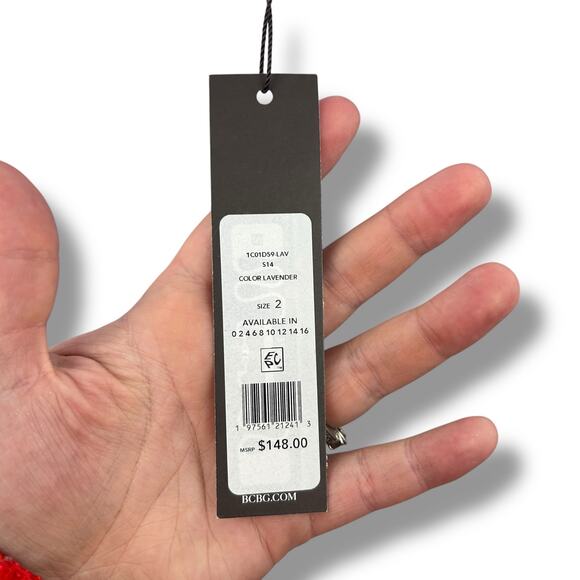 NEW BCBG Lilac Purple Jumpsuit Size 2 Wide Leg Sweetheart Formal Cocktail Outfit - Picture 7 of 14